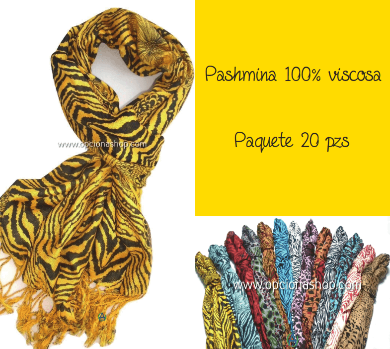 Paquetes Pashmina Viscosa modelos surtidos 100% viscosa - Imagen 2