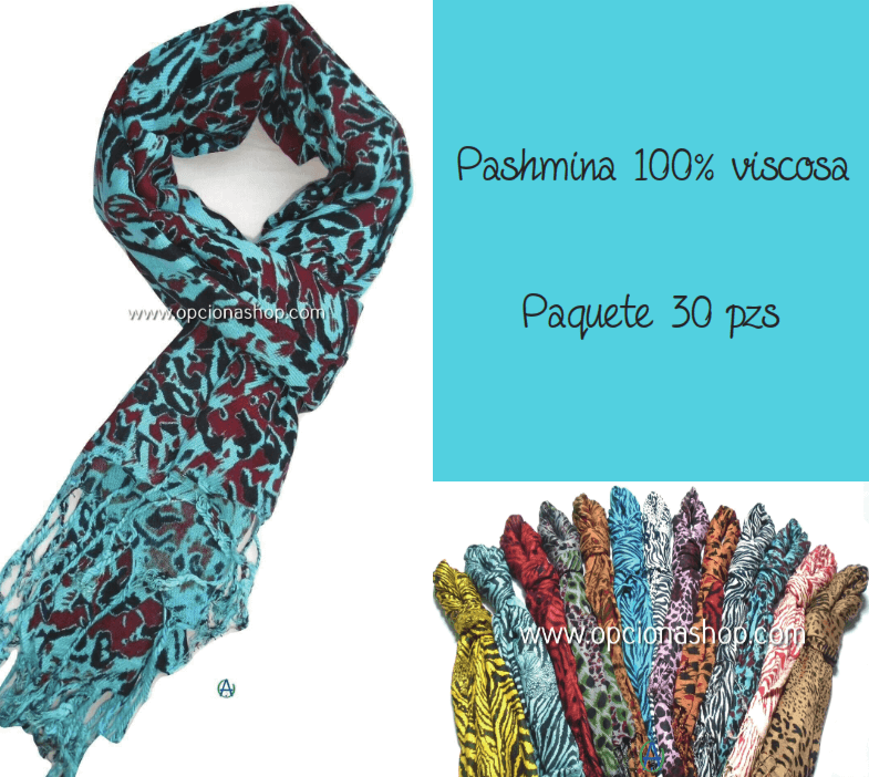 Paquetes Pashmina Viscosa modelos surtidos 100% viscosa - Imagen 3