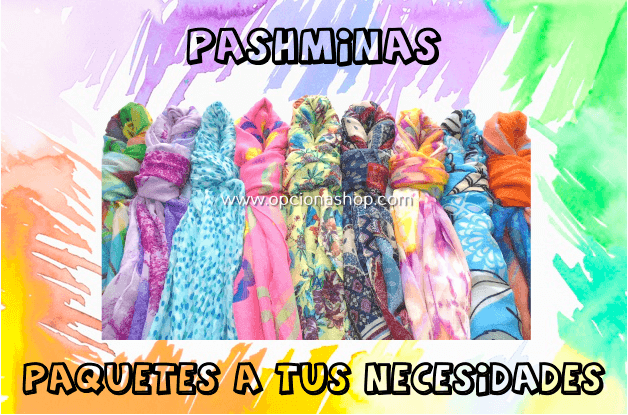 Paquetes de Pashminas surtidas precio de mayoreo