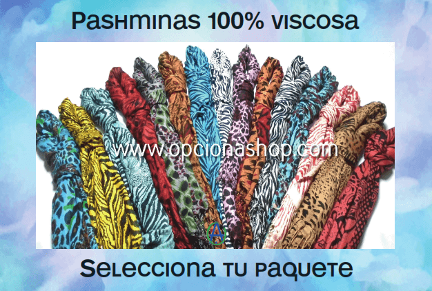Paquetes Pashmina Viscosa modelos surtidos 100% viscosa